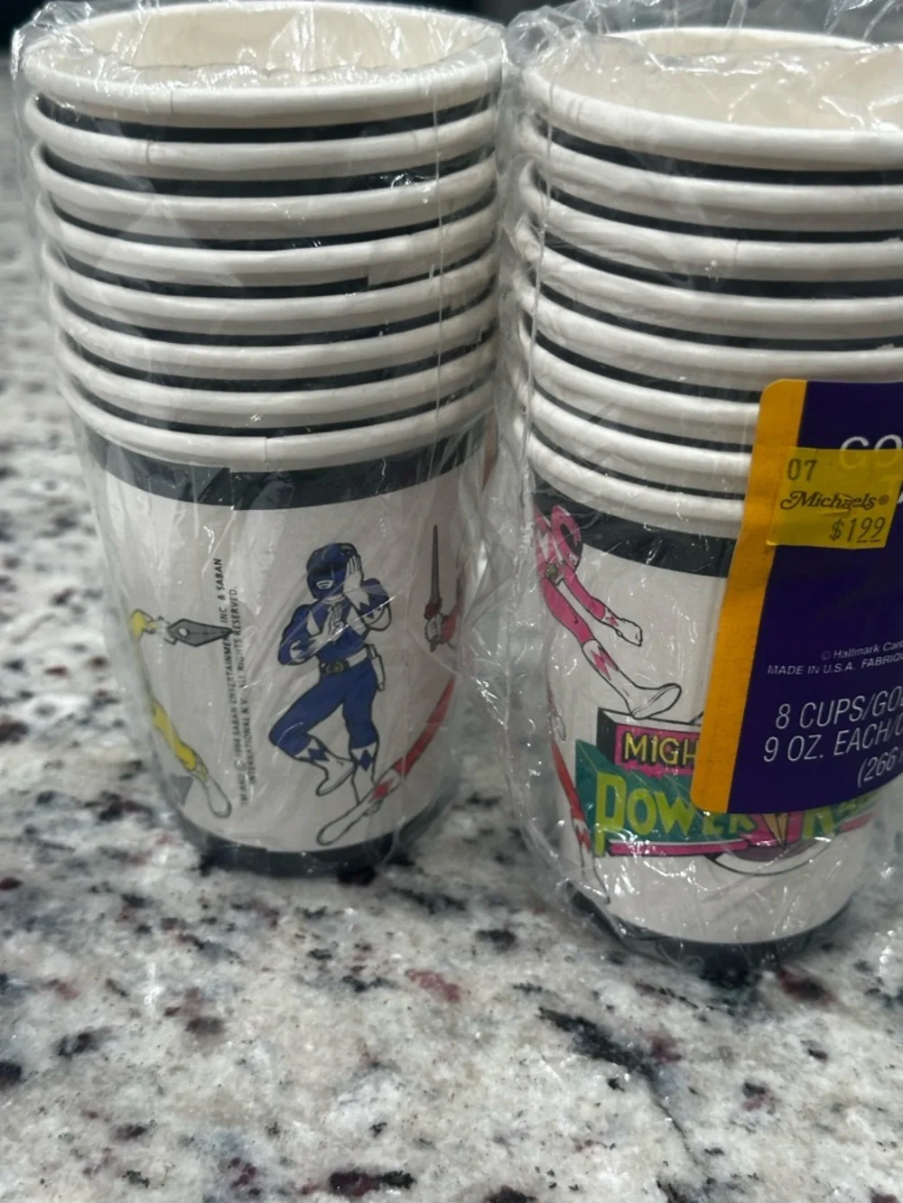 Mighty Morphin Power Rangers Vintage 1994 Hallmark Birthday Party Cups 2 Packs